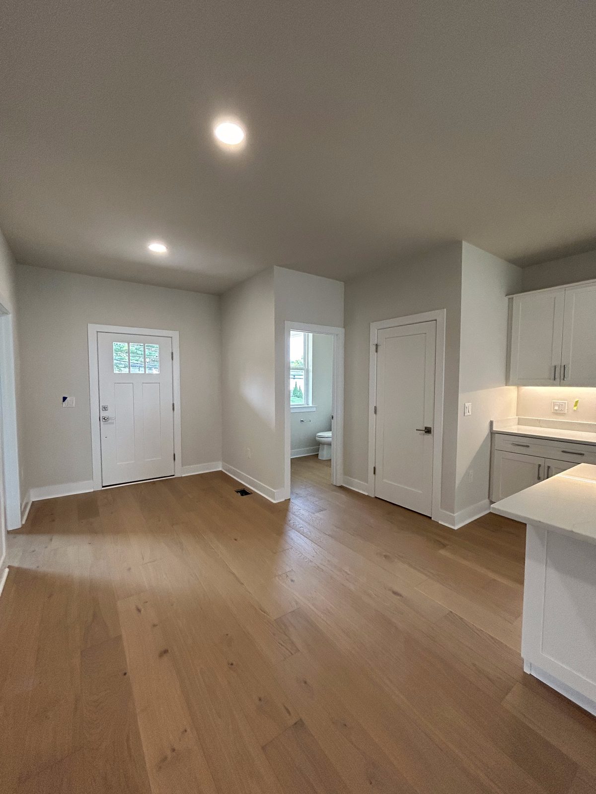 Model 2 first-floor mud room and powder room area near the kitchen