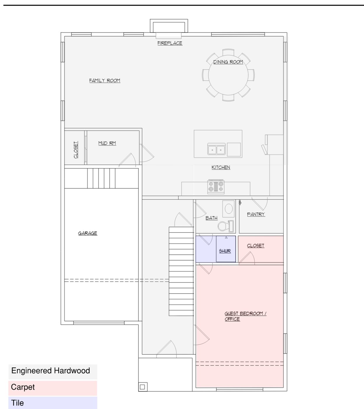 Model 1 first floor plan