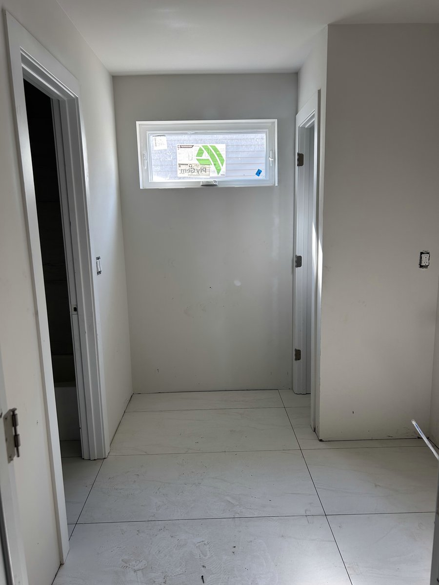 Hall bathroom with tile progress