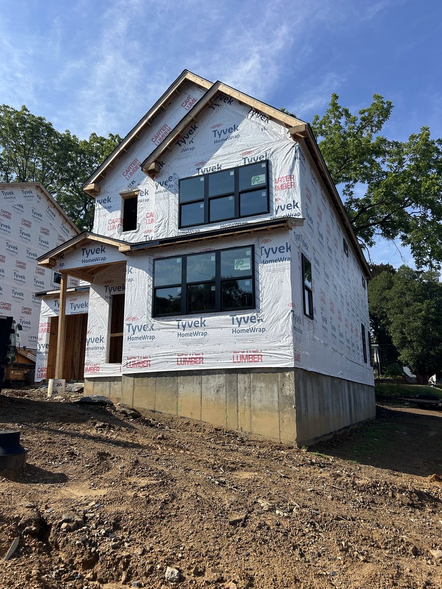 Lot 1 exterior with house wrap on